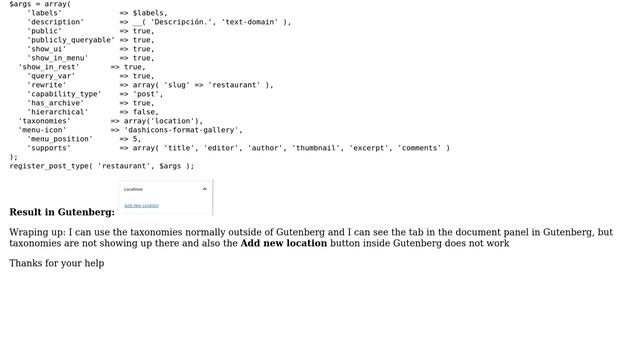 Wordpress: Custom taxonomy terms not showing as list Gutenberg Editor Wordpress смотреть онлайн