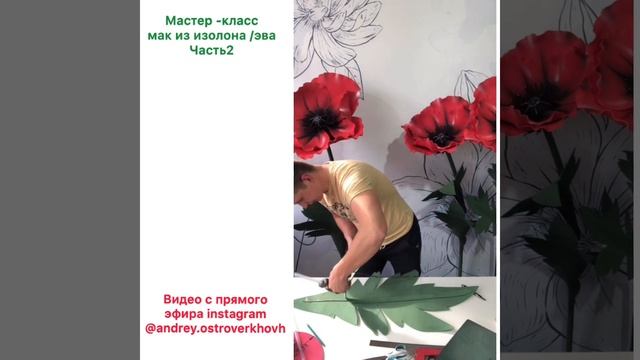 Мак из изолона / эва . Большие Цветы из изолона. Мастер класс Часть2. Big poppy flowers смотреть онлайн