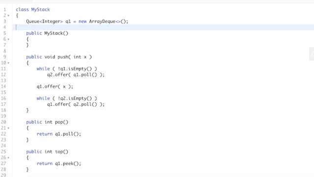 LeetCode 225. Implement Stack using Queues (2 queues & 1 queue) смотреть онлайн