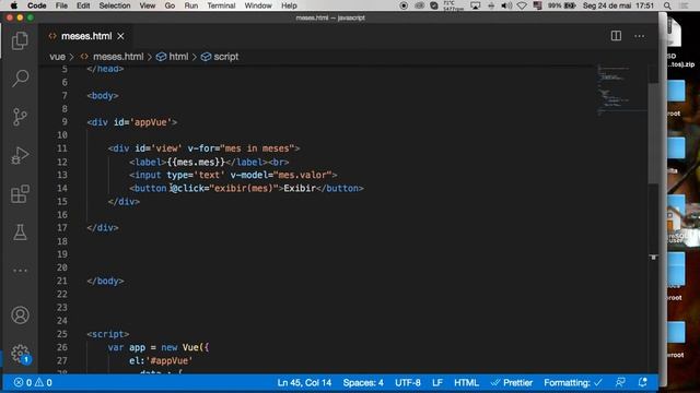 VueJS, exemplo de uso de Array e valores por instancia, usando layout HTML смотреть онлайн