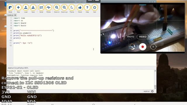 ESP32-S2/CircuitPython: I2C and 128x64 SSD1306 OLED смотреть онлайн