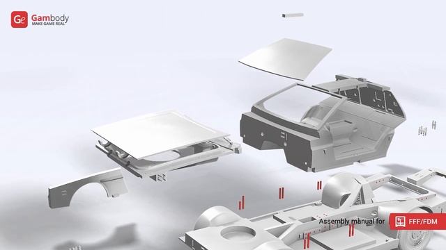 DeLorean 3D Printing Model | Standard Assembly Kit 1 By Gambody