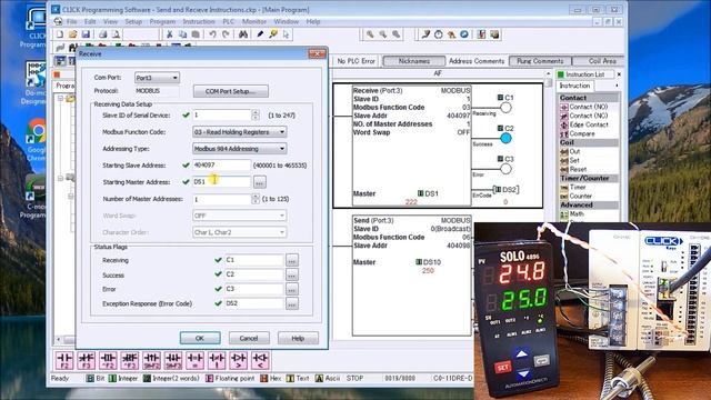 Click PLC Send and Receive Serial Communication Instructions смотреть онлайн