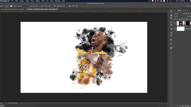 Brush effects Photoshop | ফটোশপ ব্রাশ এফেক্ট [kobe bryant] смотреть онлайн