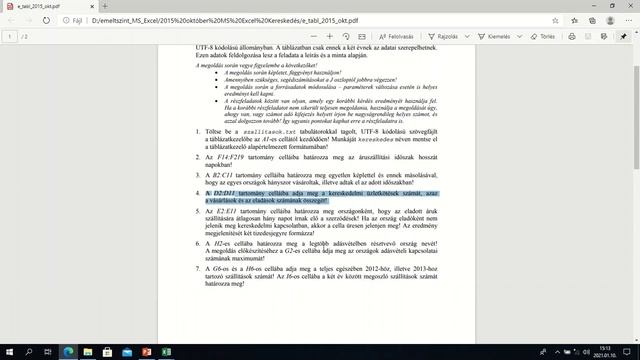 2015 október emelt szintű informatika MS Excel Kereskedés 1 смотреть онлайн