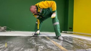 Видеоинструкция. Ремонт бетонного основания эпоксидной грунтовкой MONOPOL EPOXY 4 и кварцевым песко