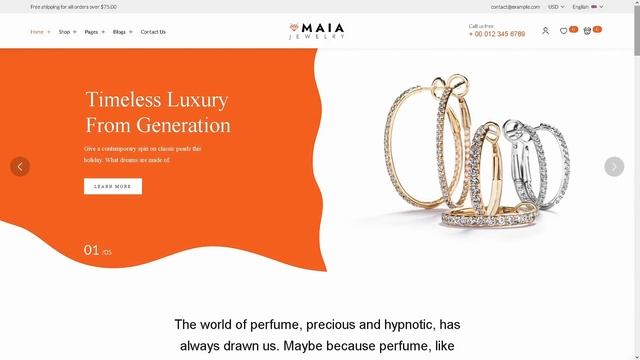 Maia Jewelry Store Website ★ WordPress Themes & Templates ★ смотреть онлайн