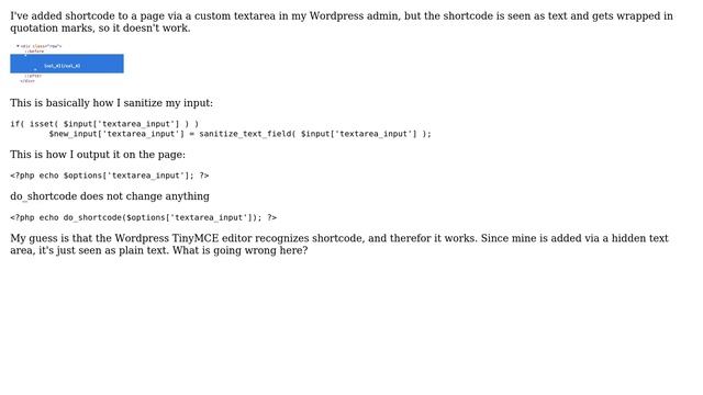 Wordpress: Shortcode from admin textarea to page смотреть онлайн