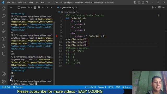 27. Understanding Recursion in Python [in Nepali] смотреть онлайн