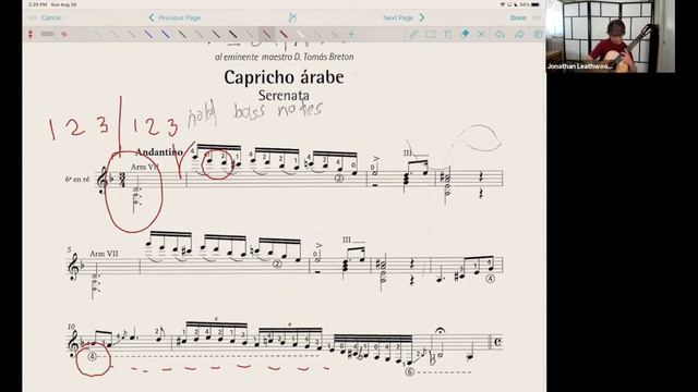 Online Masterclass: Tárrega's Capricho árabe with Andreas Hofer (11 years old) смотреть онлайн