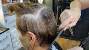 Женская ОБЪЕМНАЯ стрижка 60+ СТРИЖКА ШАПОЧКА на РЕДКИХ волосах