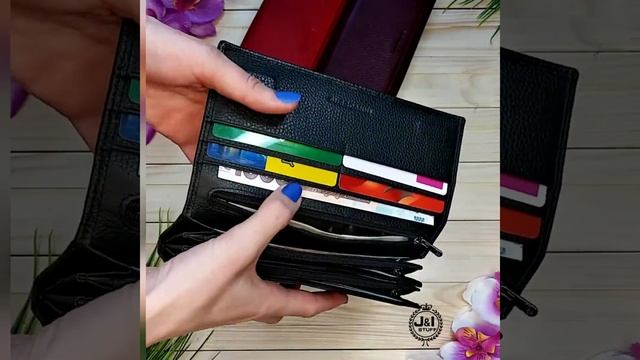 Женский кожаный кошелек (черный) смотреть онлайн