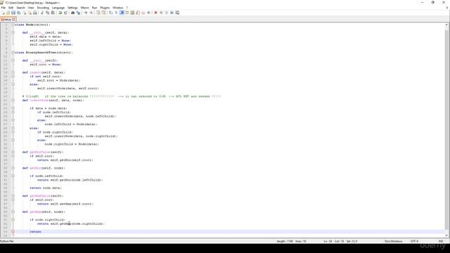 31 Binary Search Tree implementation III traverse min max смотреть онлайн