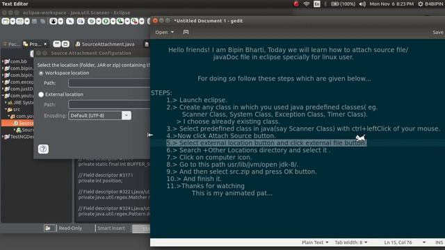 ATTACH SOURCE FILE IN ECLIPSE FOR LINUX смотреть онлайн