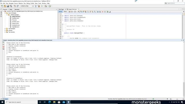 Solved ~ Inventory Item fruit vegetable preserve buy Sell ArrayList List (Source Code)[Netbeans] смотреть онлайн
