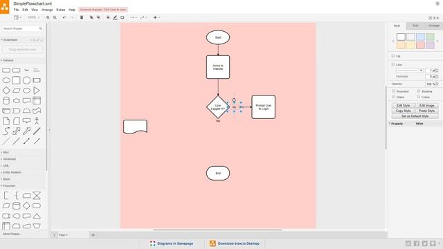 Creating a Simple Flowchart in Diagrams.net (Draw.io) Tutorial смотреть онлайн