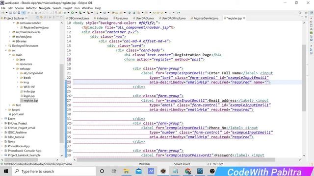 #3 Ebook Java Web Project | Registration Module | Advance Java Web Project using Servlet JSP смотреть онлайн