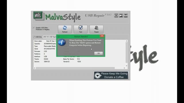 Flash drive Repair Software 100% FREE! MalvaStyle USB Repair Version 3.0.2 смотреть онлайн