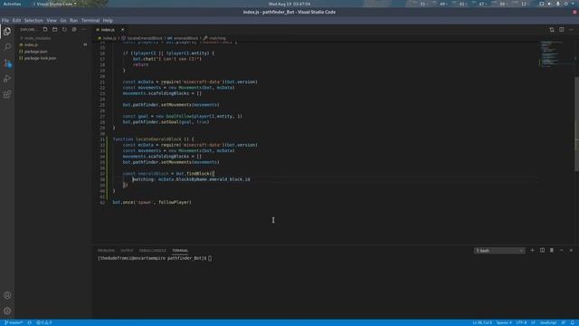 Mineflayer Tutorials Ep. 3 Pathfinding Part 2 смотреть онлайн