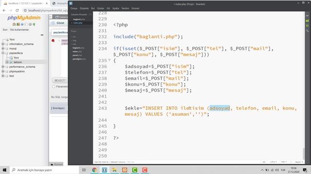 Veritabanına Veri Ekleme (Insert Komutu) #10 - HTML5 & CSS3 & PHP ile Baştan Sona Web sitesi Projes смотреть онлайн