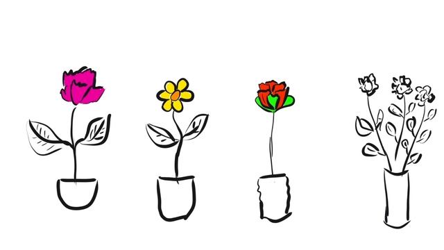 Spring flowers Drawing, Painting & Coloring for Kids & Toddlers. Let's Paint Together рисуем цветы смотреть онлайн