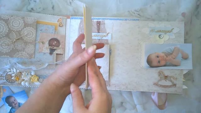 "Шебби-шик"... Альбомчик для мальчика на первый год жизни. смотреть онлайн