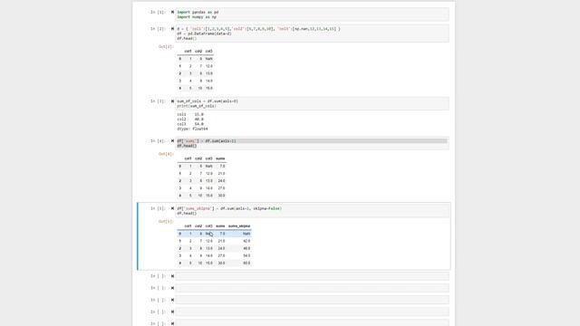 SUM COLUMNS & ROWS IN A DATAFRAME | How to sum columns and rows in a Pandas DataFrame смотреть онлайн