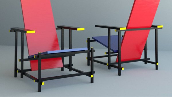 The Red-Blue Chair is Rietveld’s - (Revit 2019)