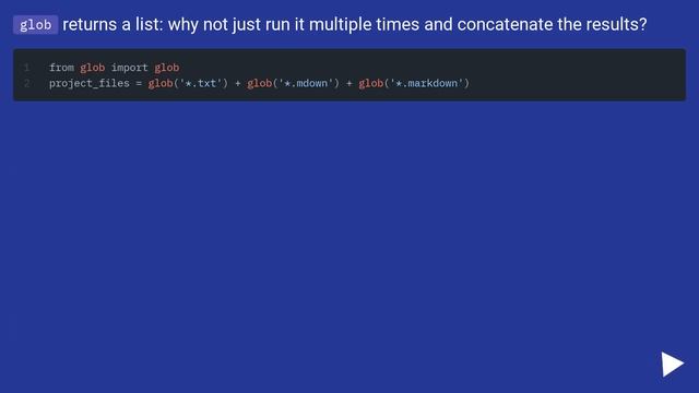 Python glob multiple filetypes смотреть онлайн