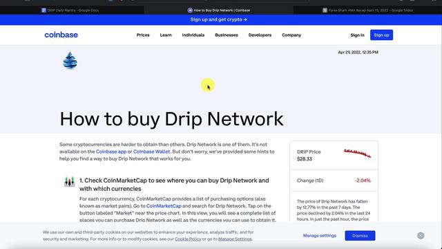 Coinbase Talks About DRIP Network On Their Website! Is CB The Exchange Forex is Talking About?! 🤯💧🚀 смотреть онлайн