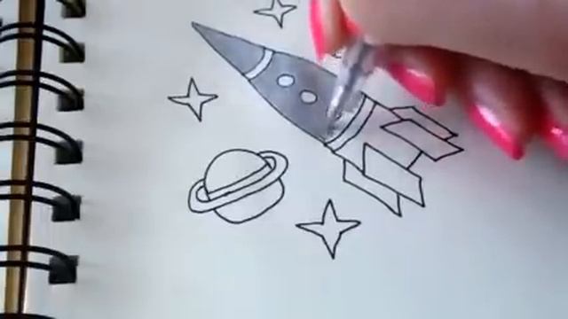 Как нарисовать ракету# Космос# День космонавтики смотреть онлайн