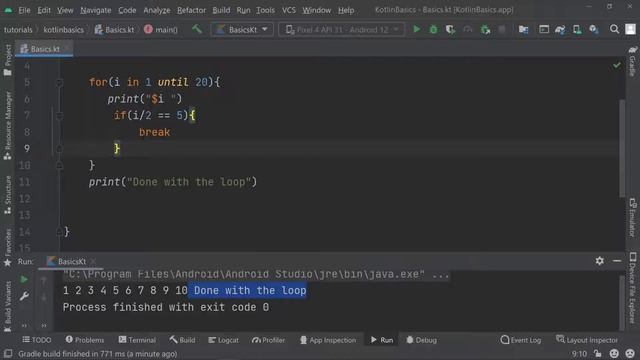 Control your CODE with BREAK and CONTINUE in Android KOTLIN смотреть онлайн