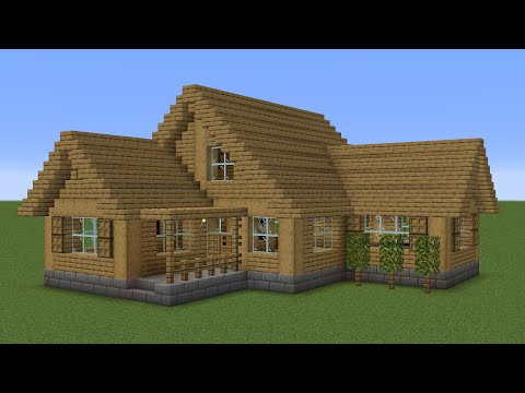 Майнкрафт - Как построить деревянный дом из дуба. Minecraft смотреть онлайн