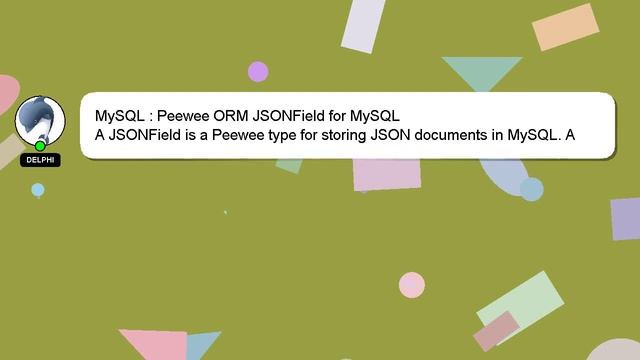 MySQL : Peewee ORM JSONField for MySQL смотреть онлайн
