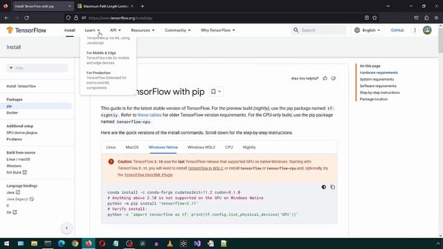 Installing TensorFlow for Local Development смотреть онлайн