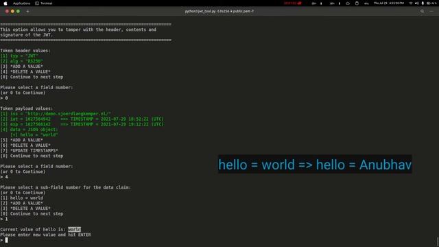 Tampering JSON WEB TOKEN with jwt_tool смотреть онлайн