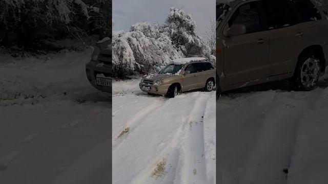 Hyundai Santa Fe 2007 Дизель Автомат Испытания снегом на летней  резине