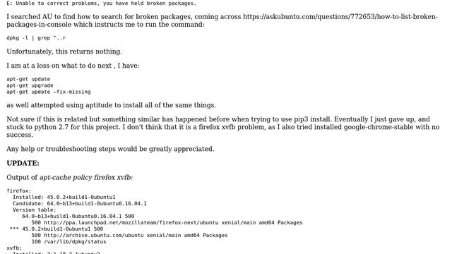 Ubuntu: Dependency Loop When Trying to Install Firefox Xvfb смотреть онлайн