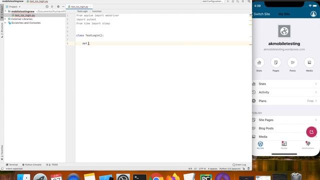 Appium Python Tutorial: WordPress iOS app Login Test Case #26 смотреть онлайн