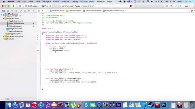Swift с нуля: Xcode урок 3 (Username&Password) смотреть онлайн