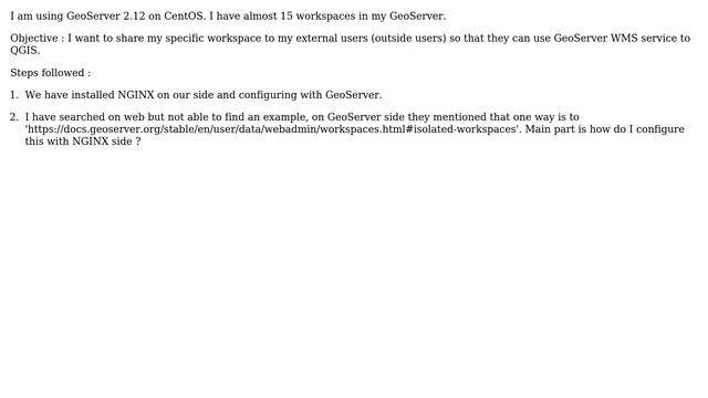 GIS: Configure Specific GeoServer Workspace In NGINX Reverse Proxy
