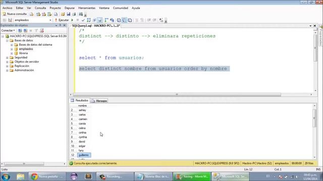 Tutoriales SQL Server #28 - distinct смотреть онлайн