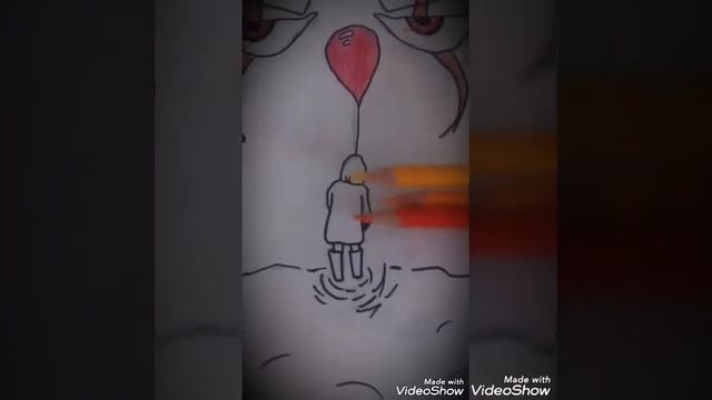 Пробую рисовать глаза ОНО и мальчика в луже. смотреть онлайн