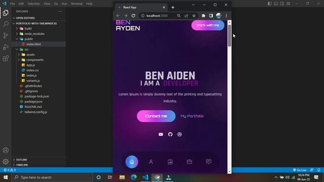Responsive Portfolio Website With React JS & Tailwind CSS | React Project with Source Code смотреть онлайн