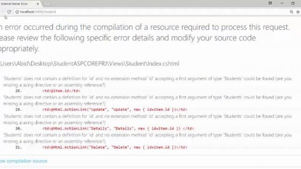 Part 3 ASP.NET CORE MVC Using CLI VSCODE EF Database First