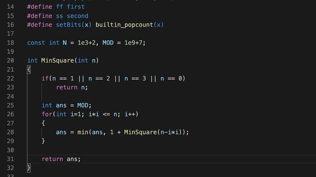 Minimum Number of Squares - Dynamic Programming | C++ Placement Course | Lecture 35.3 смотреть онлайн