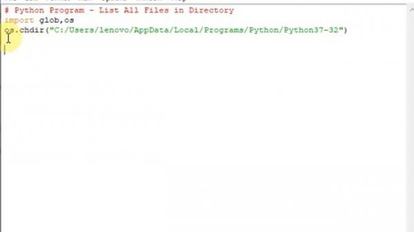 Python Program - List All Files in Directory