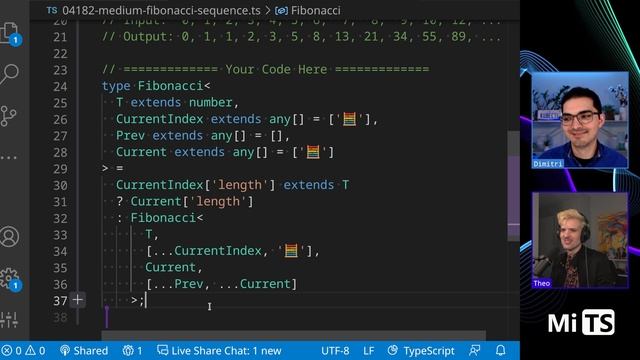 Fibonacci Sequence with Theo Browne - TypeScript Type Challenges #4182 [MEDIUM] смотреть онлайн