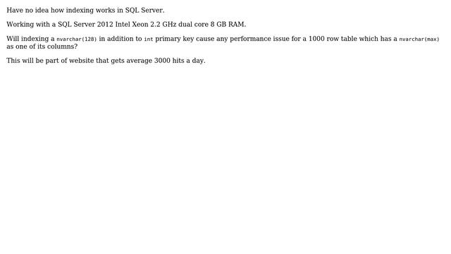 Databases: Indexing nvarchar(128) in SQL Server смотреть онлайн