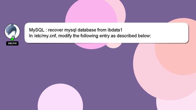 MySQL : recover mysql database from ibdata1 смотреть онлайн